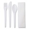 Eco-Products Plantware Compostable Fork/Knife/Napkin/Spoon Cutlery Kit - Pearl White (250/Carton)